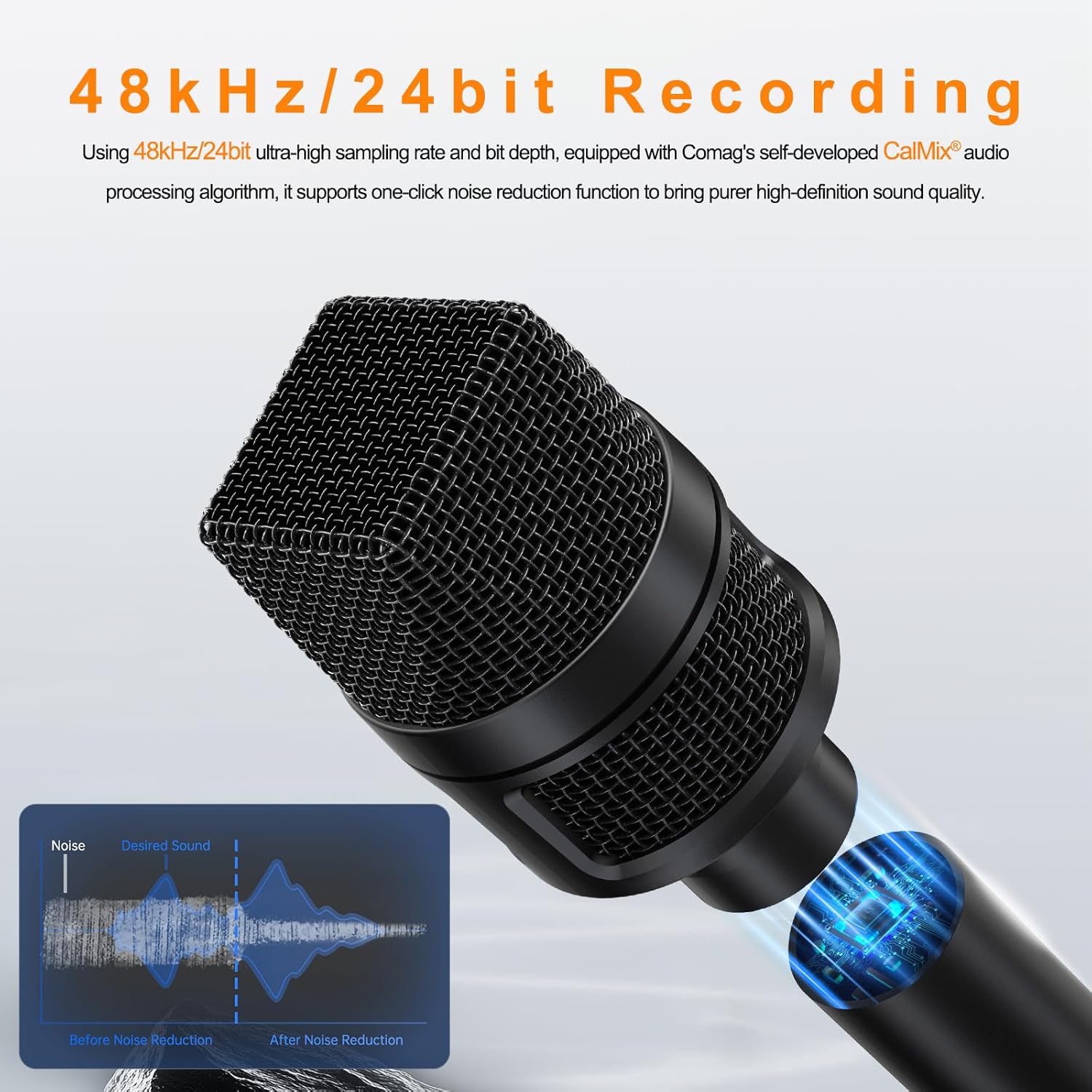 COMICA Revo S Wireless Handheld Microphone for iPhone 15 16, USB C Interview Mic with 48kHz/24bit Recording, 15H Battery Life, Ideal for Content Creators/Reporter/Street Interviews/Podcasting