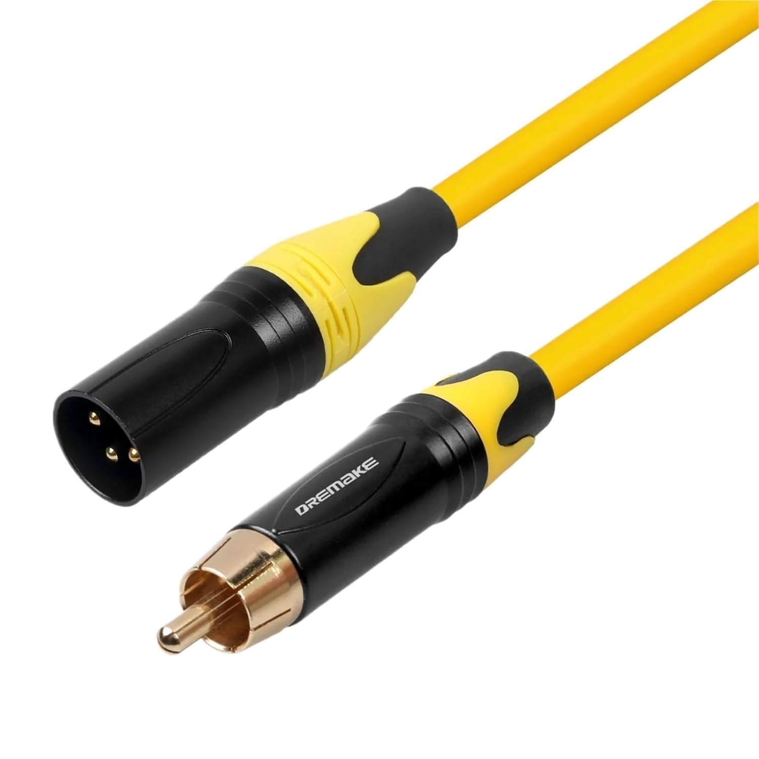 Unbalanced to XLR Audio Interconnect Cable XLR 3-Pin Male to RCA Male Speaker Cable for AV Receiver to Amplifier(Yellow-Male)