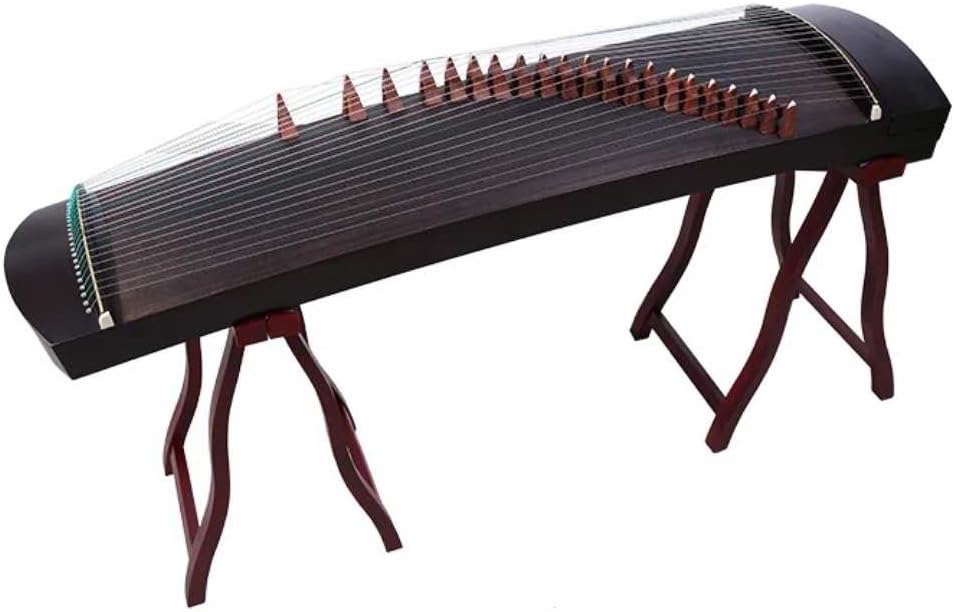 OrientalMusicSanctuary Professional Black Sandalwood Travel Guzheng - INCLUDES COMPREHENSIVE TUTORIAL BOOK AND ETUDES
