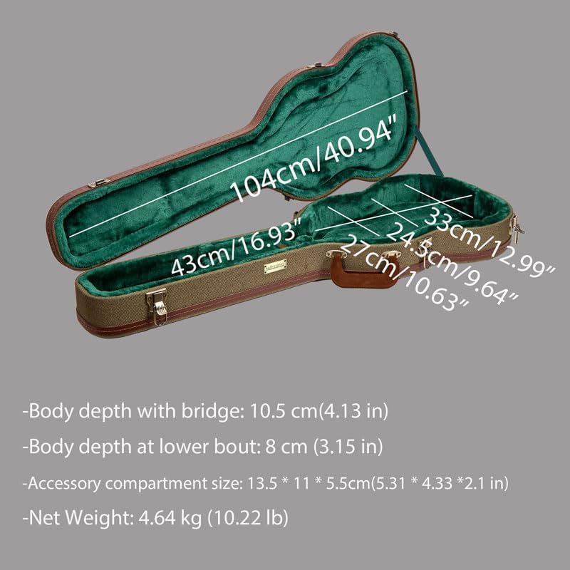 Crossrock Master Series SG Electric Guitar Case | Classic Fabric Tweed Exterior, Re-Engineered Wooden Shell, Leather Handle(CRW720SGFT)