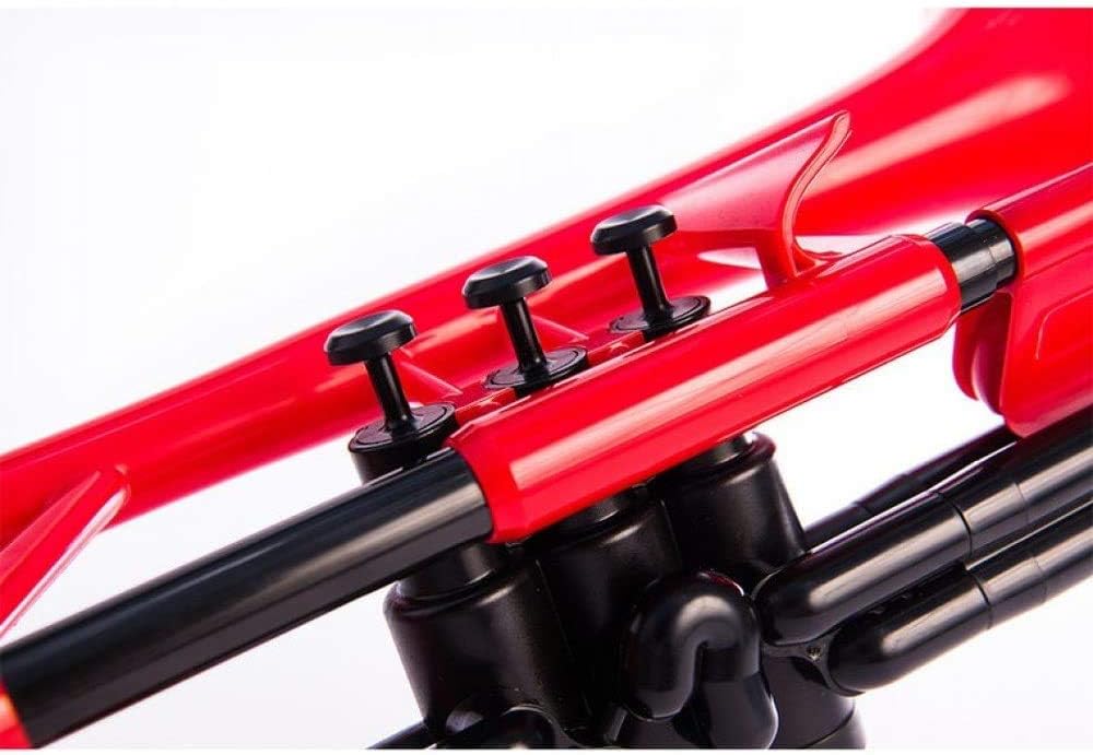 PINSTRUMENTS pCornet Plastic Cornet - Mouthpieces and Carrying Bag - Lightweight, Versatile, Comfortable Ergonomic Grip - Bb Authentic Sound for Student & Beginner - Durable ABS Construction - Red