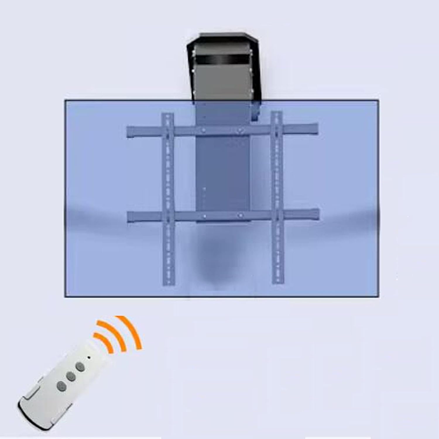 Motorized TV Ceiling Mount - Motorised TV Bracket,Fits 50-90 Inch TVs Tv Wall Mount,0-85° Flip Down Pitched Roof Mount Stand,with Remote Control and Switch Control Elect