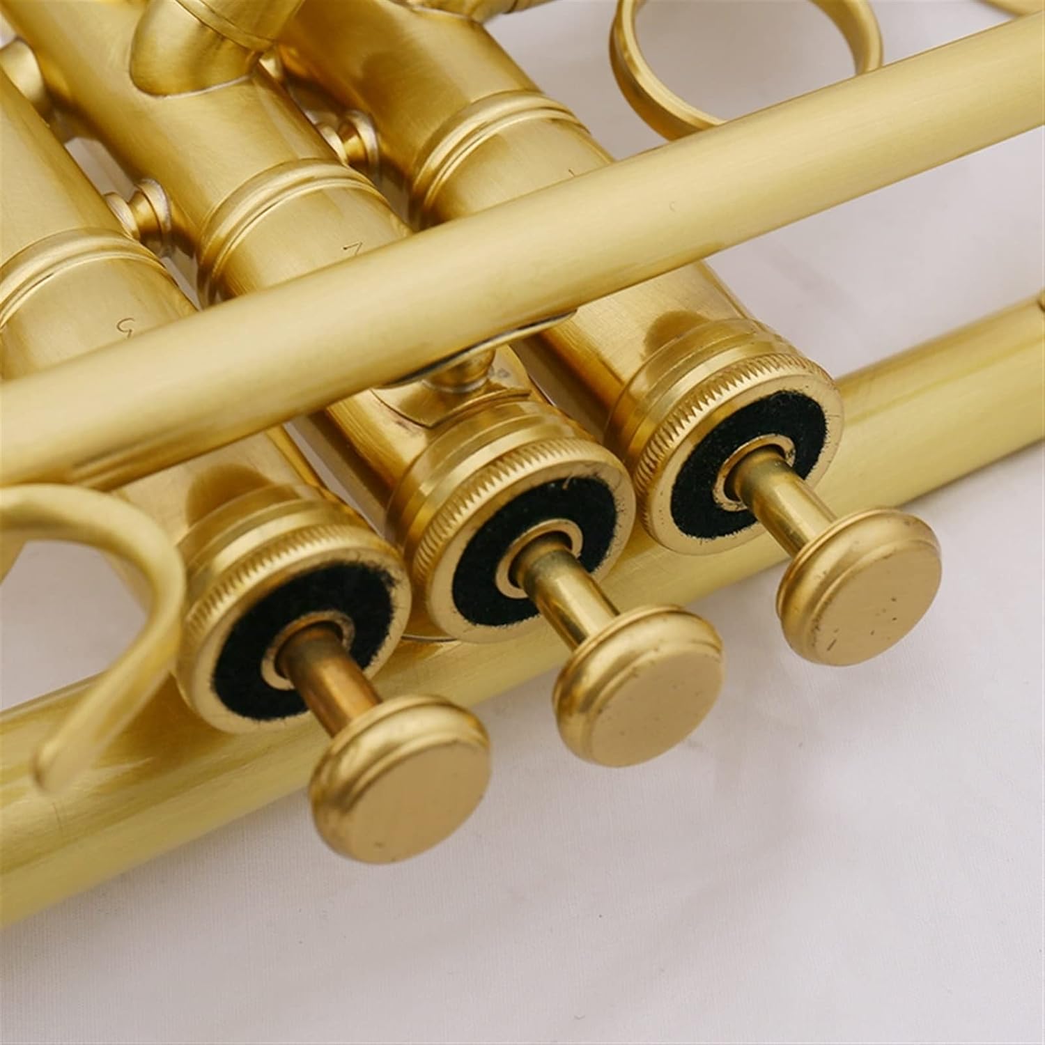TSTS Brass Instrument Standard Trumpet B-Flat Matte Lacquer Gold Professional Playing Trumpet with Case Professional Trumpet