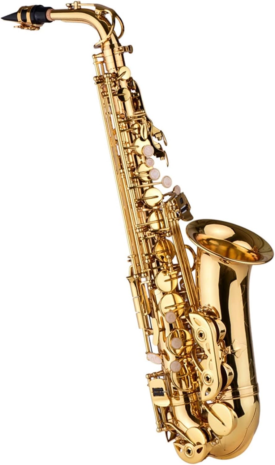 EB Alto Saxophone Brass Lacquered Alto Sax Wind Instrument with Carry Case Gloves Straps