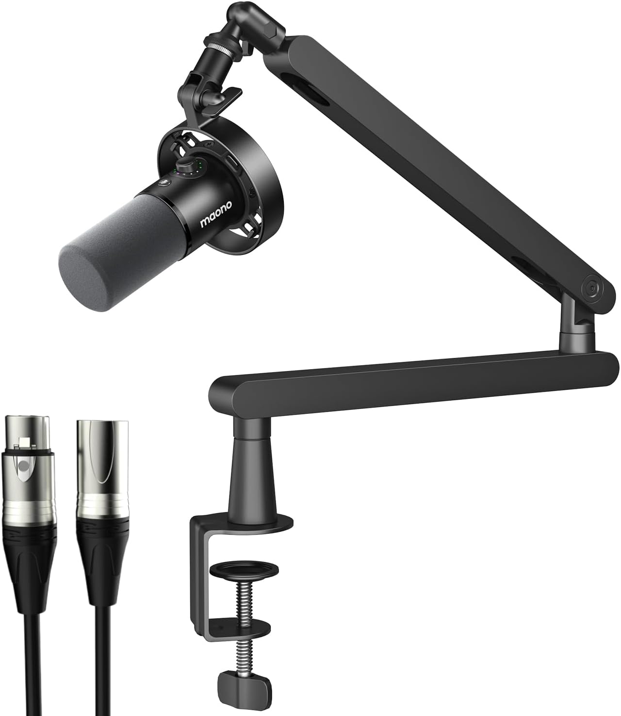 MAONO Dynamic Microphone-XLR USB Podcast Recording Mic Kit: for Vocal Recording, Content Creation, Home Studio(PD300X+BA92+XLR-180)