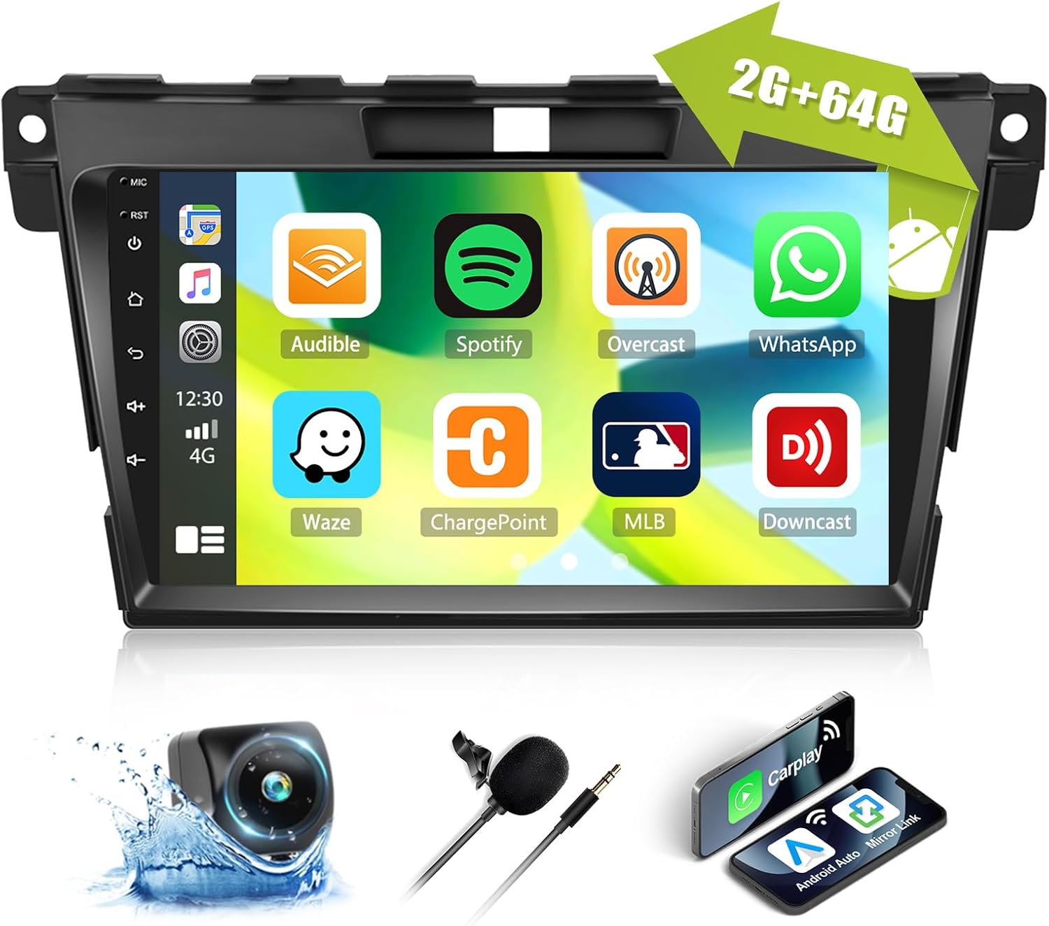 2G+64G Car Stereo Radio for Mazda CX7 2007-2012 Android 13 Radio with Wireless CarPlay Android Auto 9