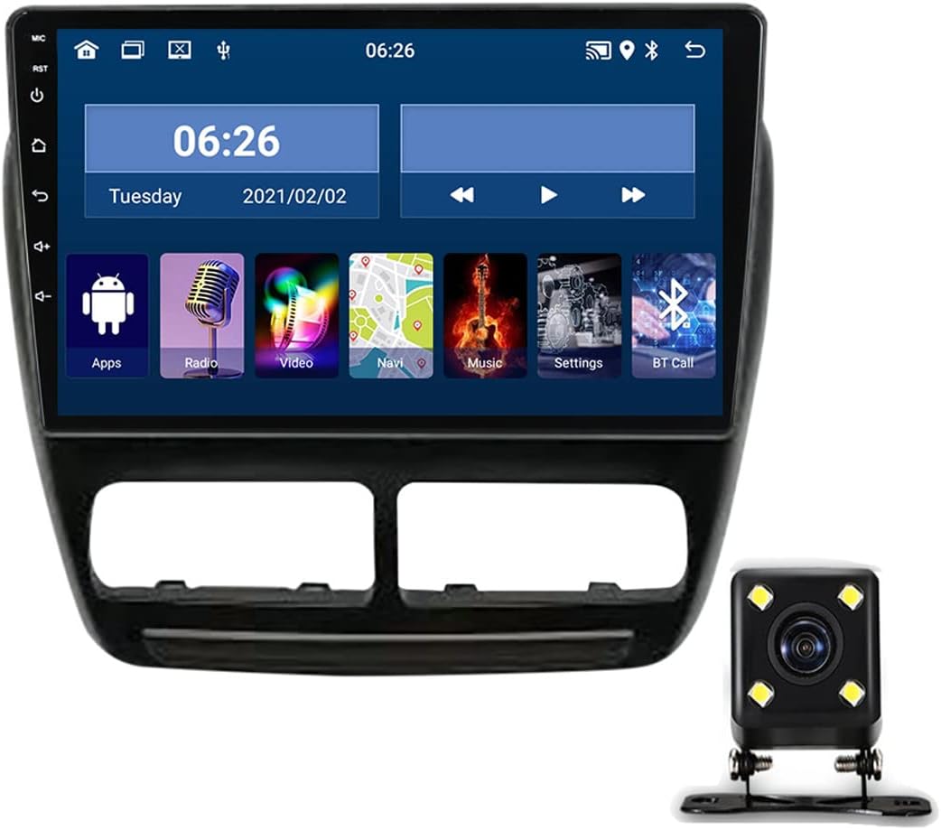 Double Din Car Stereo Compatible with Carplay and Android Auto, 10 Inch Touch Screen Car Stereo with Bluetooth, SWC, USB, Backup Camera, FM Car Radio, for Fiat Doblo 2010-2015,1g+16g