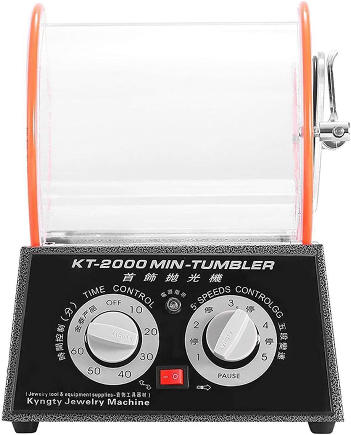 Drum Polishing Machine, Metal Silver Jewellery Cleaning Machine, Small Rotary Drum Machine, Desktop Gold Tool KT2000 (Size : 110V)