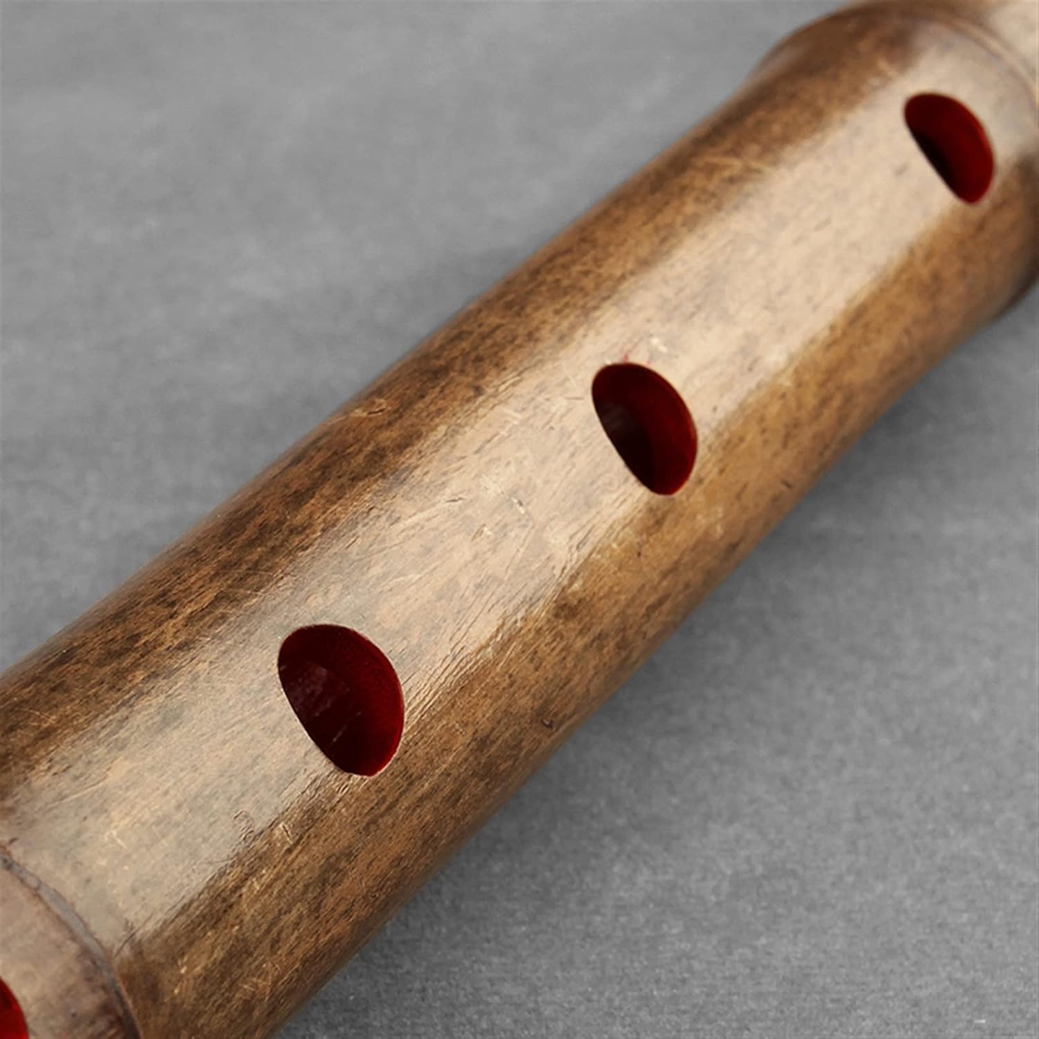 TSTS Chinese Bamboo Flute E Key 5 Holes Wooden Musical Instruments 1.6 Feet Bamboo Vertical Flute with Root Woodwind Instrument