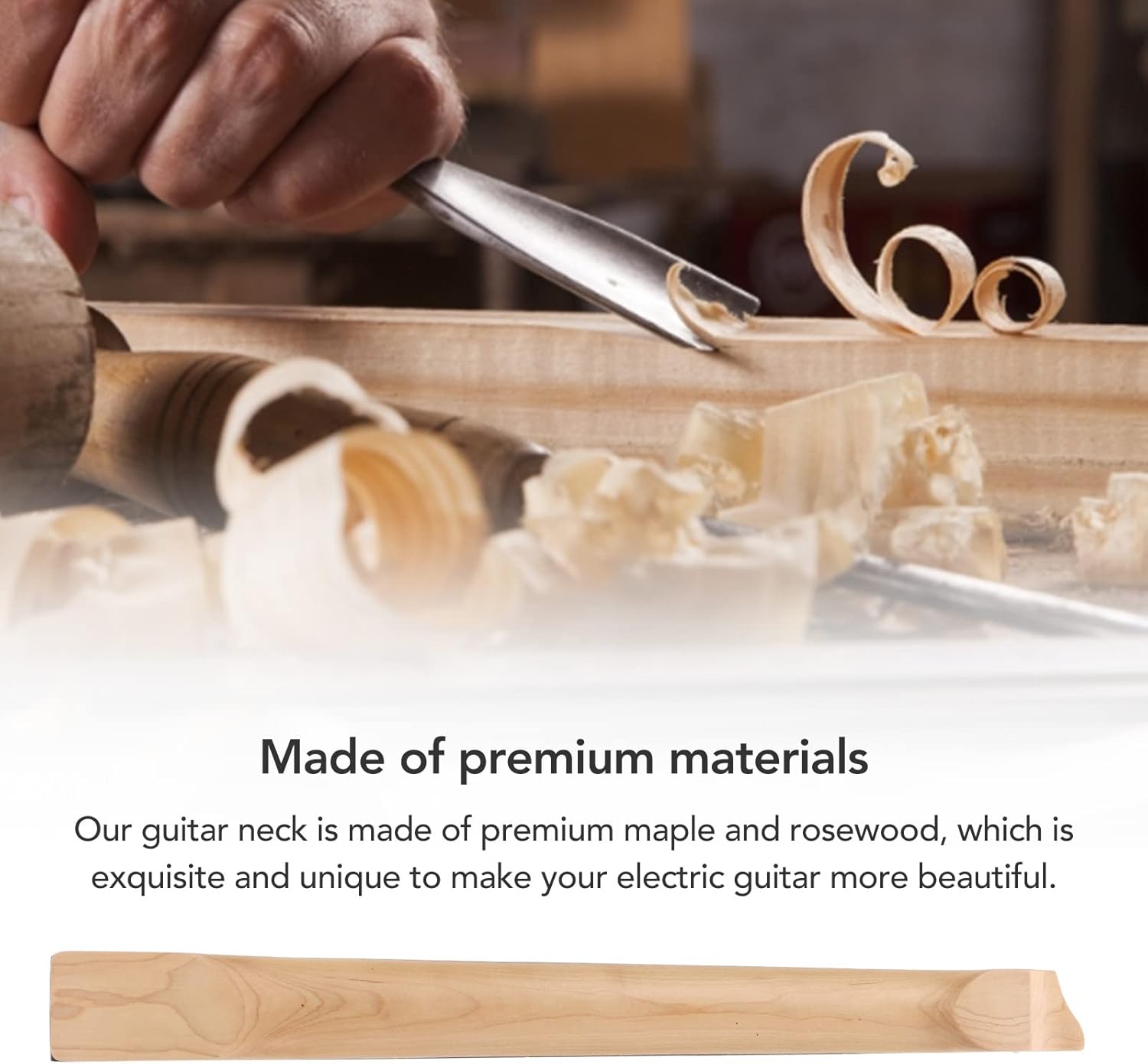 Guitar Neck Maple Rosewood Matte 25 Fret Headless Electric Guitar Stem Fingerboard for 6 String Travel Guitar Premium Replacement Part