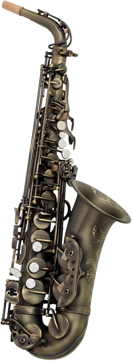 E-Flat Alto Saxophone Wind Instrument Imitation Green Bronze Suitable for Student Beginners Beginner Saxophone