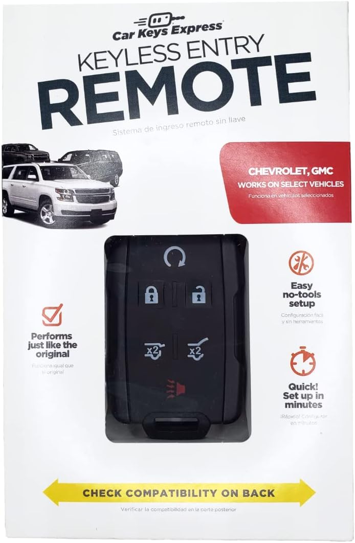 Keyless Entry, Car Key Remote FOB Designed for Select Buick, Chevrolet, Pontiac & Saturn Vehicles (6 Button Fob H (Hatch Release, Hatch Gate, Remote Start, Trunk Release, Lock, Unlock, and Panic))