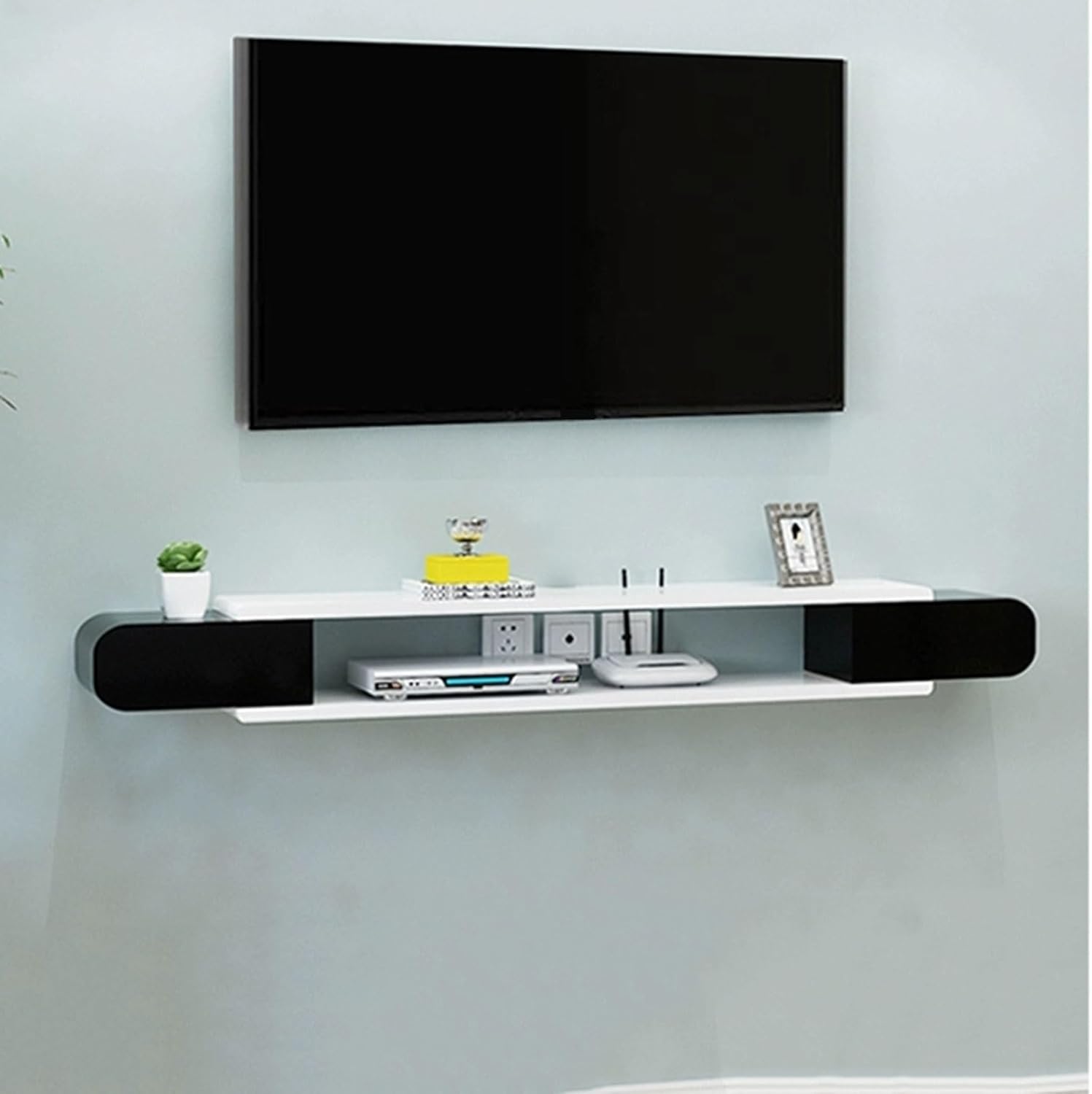 TV Stand TV Cabinet Modern Floating Wall Mounted 55/63/70.8 Inch TV Console with Open Storage Shelf, Space Saving Decorative Contemporary Media Storage Rack Television Stands (Color : White, Size :