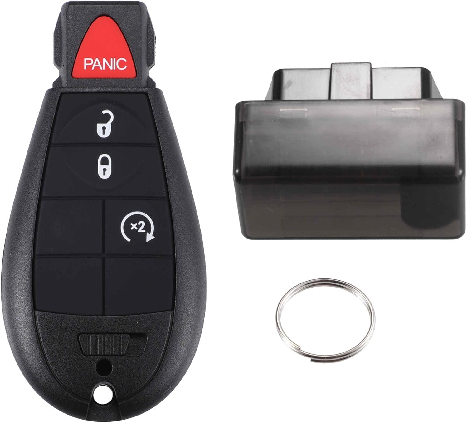 ACROPIX M3N5WY783X Keyless Entry Remote Key Fob for Dodge Challenger Charger for Ram 1500 2500 3500 08-2012 433Mhz Replacement Car Control Key Kit DIY Tool 4 Button Black
