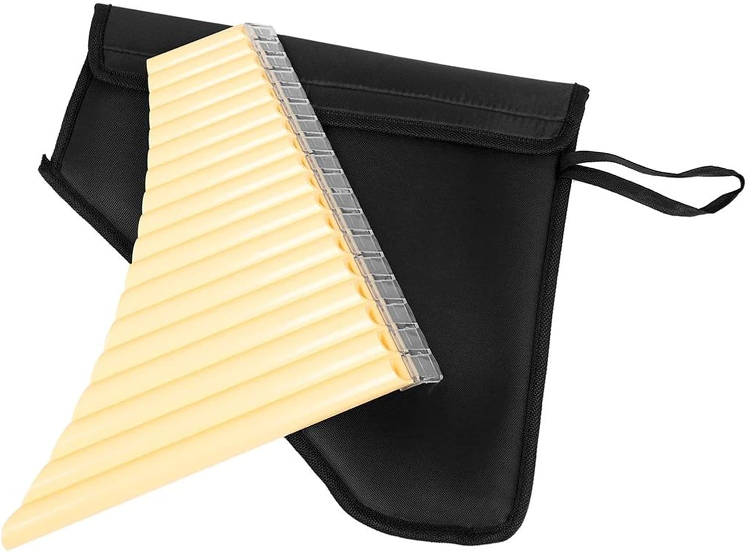 Pan Flute 16 Pipes C Key Panpipe Traditional Woodwind Musical Instrument With Bag (Color : Yellow)