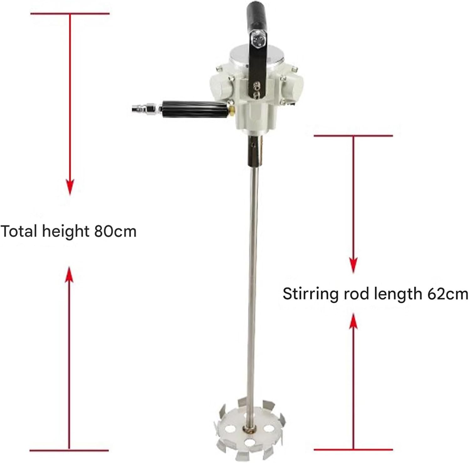 5 Gallon 50L Pneumatic Paint Mixer, Handheld Paint Stirring Machine 1/6HP Air Agitator, Stainless Steel Mix Tool for Ink Dye Coating