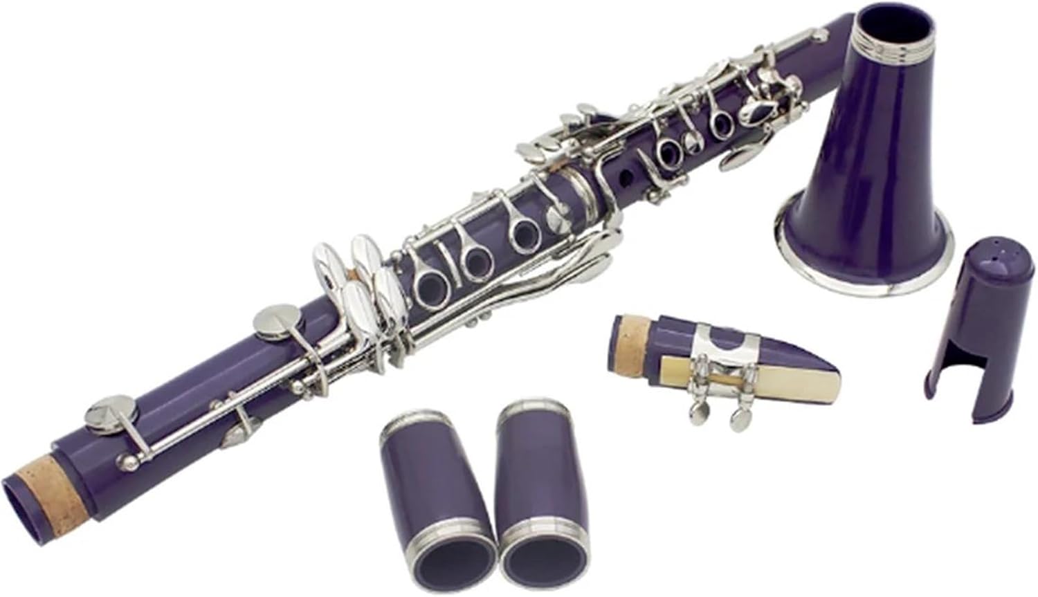 Clarinet Musical Instruments Purple Bb Clarinet B Key Beginner Clarinet For School Orchestra Adults With Hard Shell Kit Stand Gloves(Set)