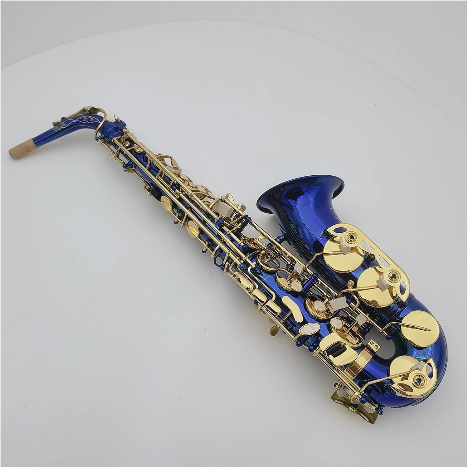 Sax Beginners Kit Alto Saxophone EB Tune Blue Body Nickel Plated Professional Musical Instrument with Case Wind Instrument