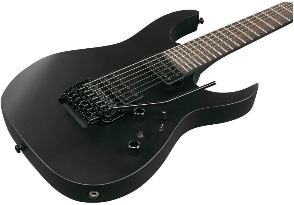 Ibanez RGRB720 Iron Label 7-String Right-Handed Electric Guitar with Nyatoh Body, Maple Neck, and Ebony Fingerboard (Black Flat)