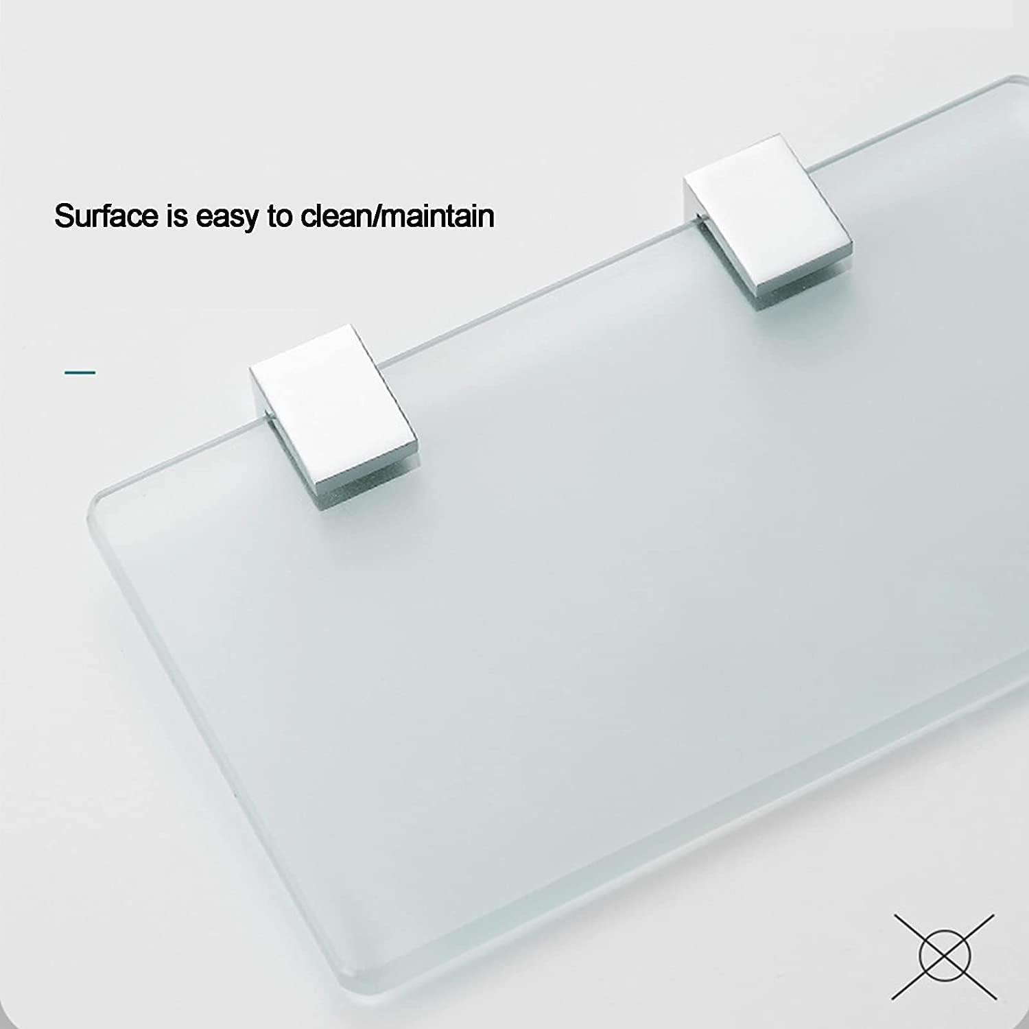 IOCCIOBB Bathroom Glass Shelf Bathroom Glass Shelf, Tempered Glass Shower Storage 7.08 by 3.9 Inches, Polished Copper Finish Matte Transparent Wall Mount