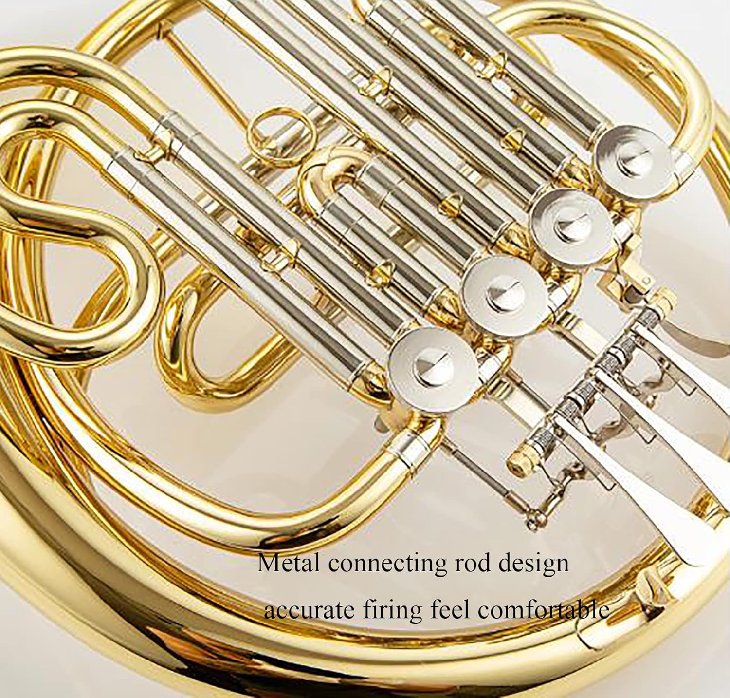 F/Bb 4 Keys Double French Horn - Brass Lacquer Gold Craft French Horn - Includes Musical Instrument Box for Beginners Examinations Professional Performance