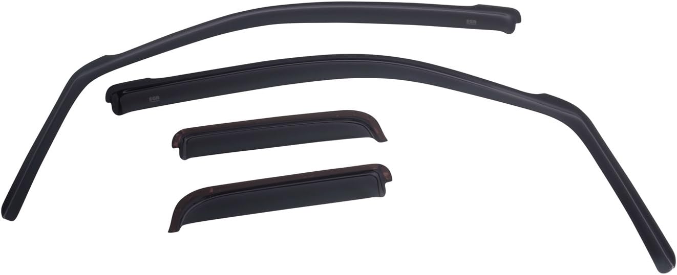 EGR 573151 Window Visors Full Set Truck Accessory with Smooth Smoke Finish, Compatible for Select 2000 to 2005 Ford Excursion Models