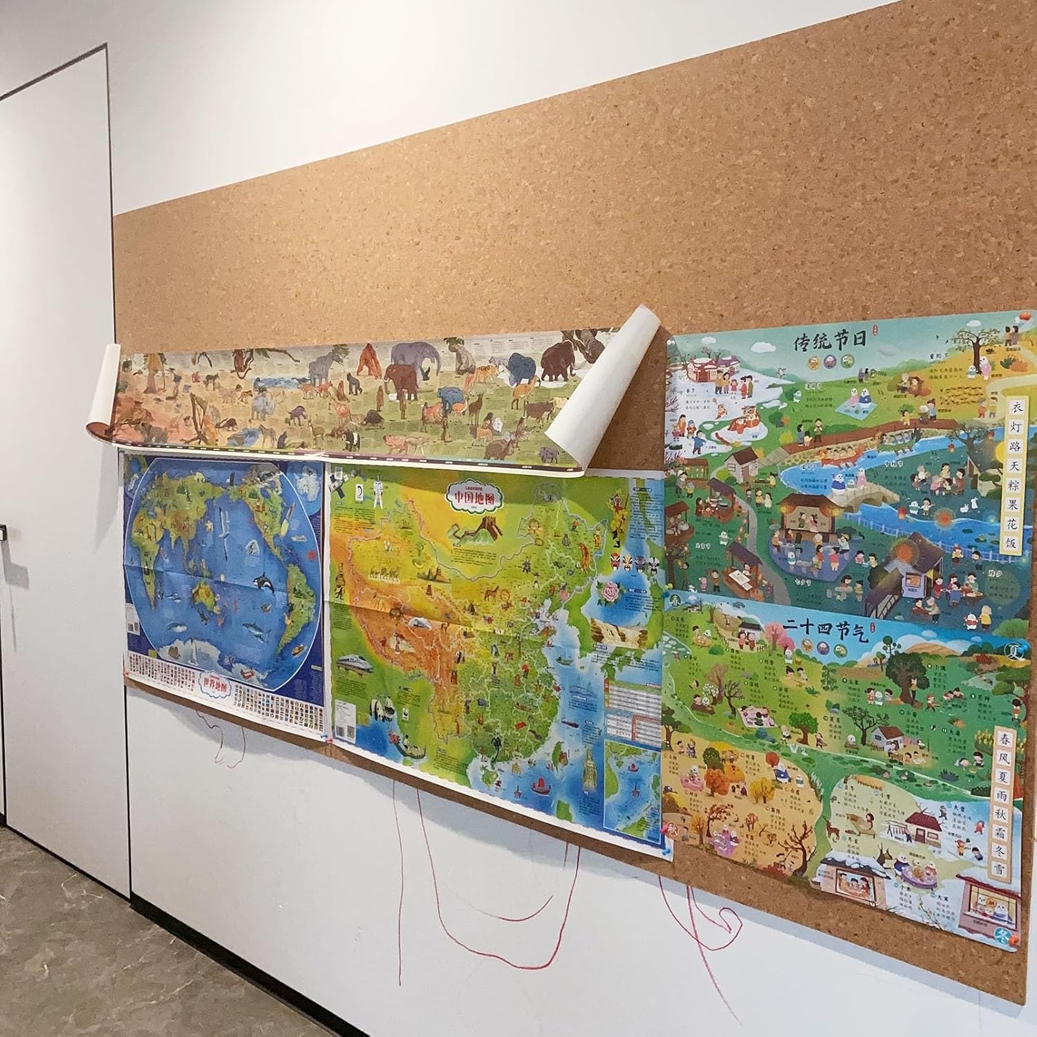 Cork Roll, Natural Cork Board, High Density Cork Board, Bulletin Board, Easy To Cut, 1/3