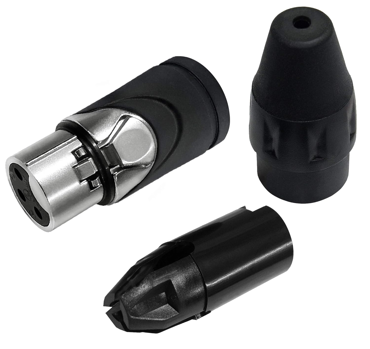 WORLDS BEST CABLES 6 Units - 1 Foot - Canare L-4E6S, Star Quad Balanced Male to Female Microphone Cables with Amphenol AX3M & AX3F Silver XLR Connectors - Custom Made