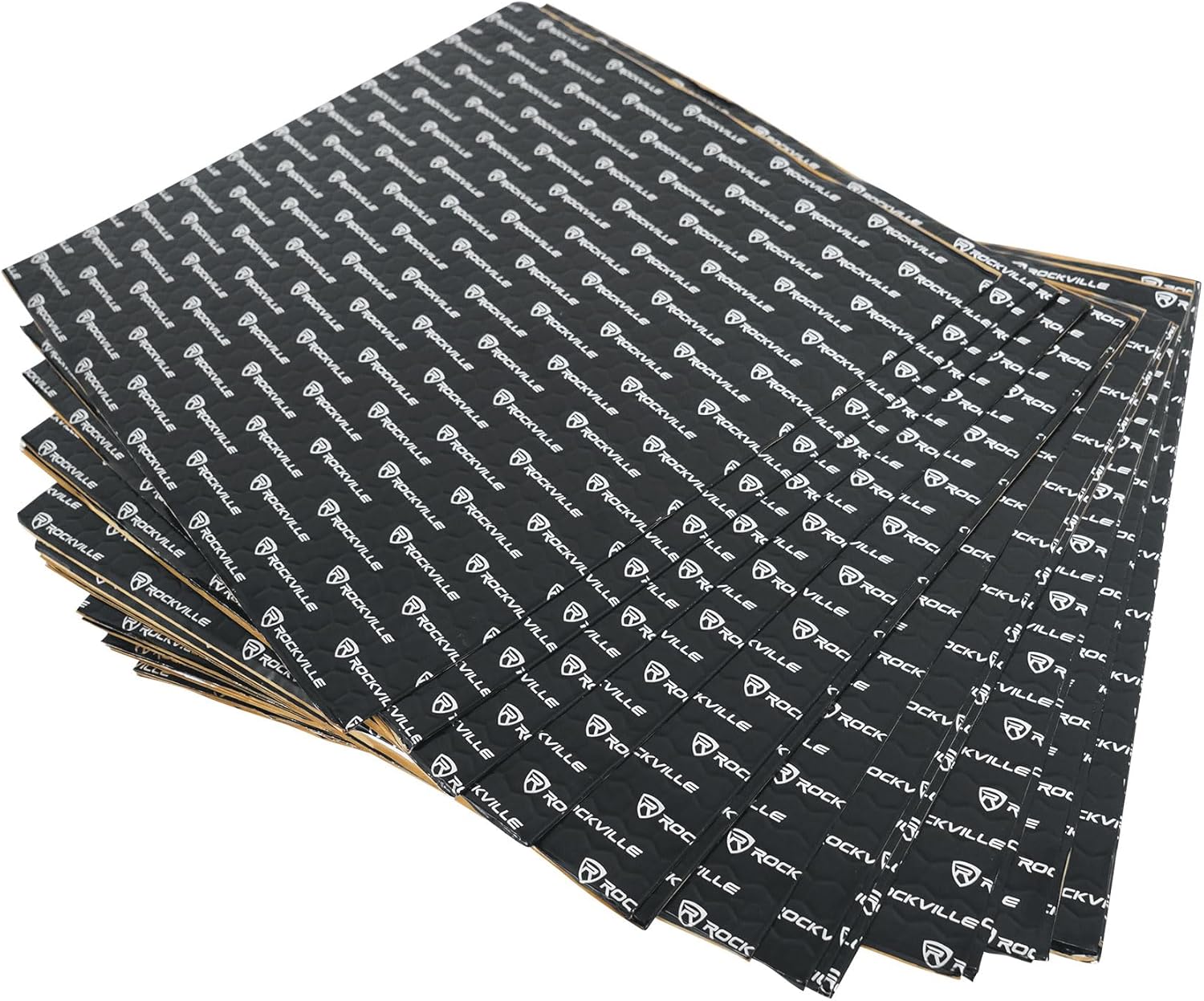 Rockville RockMat 50-25 50 Sq Ft Butyl Sound Deadening Mat 2.5MM 100 Mil, Aluminum Foil Backing, Heavy Duty Vibration and Noise Damping for Car Truck Van RV Marine and SPL Audio Installations