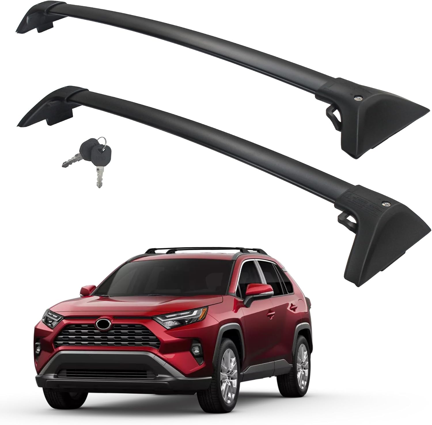 Autekcomma Roof Rack Cross Bars for Toyota RAV4 2019-2025 (Not Fit 2024 LE/Adventure/TRD Off-Road/Hybrid Woodland Edition) Anti-Theft Lock Mechanism Tie-Down Loop Aluminum Anti-Corrosion Crossbars