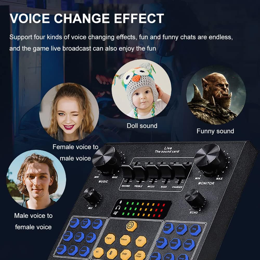 Audio Interface with DJ Mixer and Sound Card, Portable All-in-One Podcast Production Studio for Guitar, Live Streaming, PC, Recording and Gaming