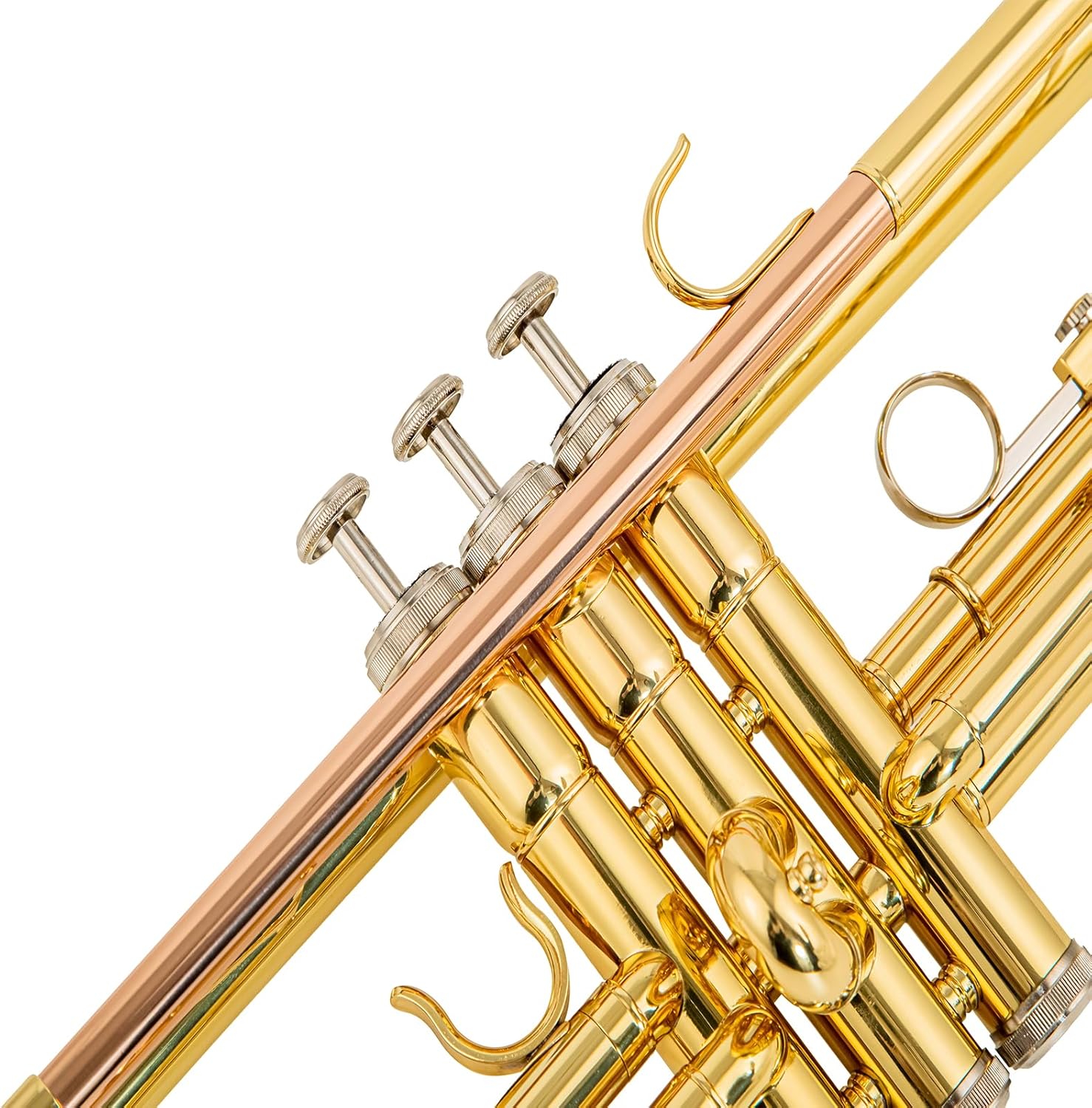 bb trumpet 6331 brass b flat trumpet for beginners and intermediate players copper leadpipe gold lacquer finish stainless steel valves phosphorus hard case and accessories included