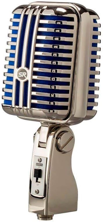 Monoprice Memphis Blue Classic Dynamic Microphone - Unidirectional, Retro-Style with Pop-Free On/Off Switch and Protective Case - Stage Right Series