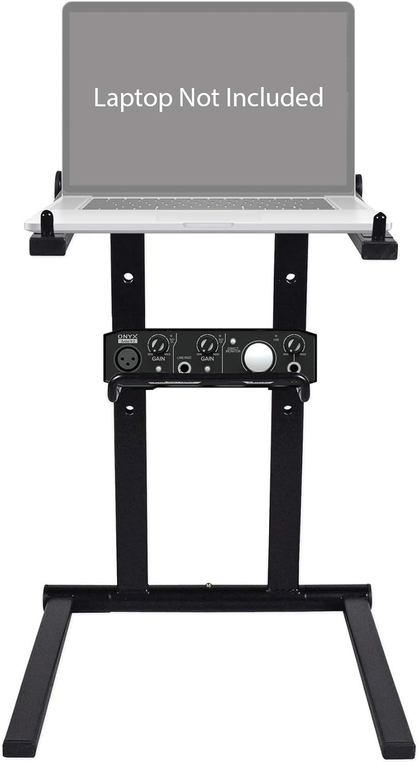 Audiosavings Bundle: Onyx Artist 1.2 2x2 USB Audio Recording Studio Interface Bundle with Rockville RLS2400 Lightweight Folding DJ Laptop Stand w/Extra Shelf & Travel Bag (2 Items)