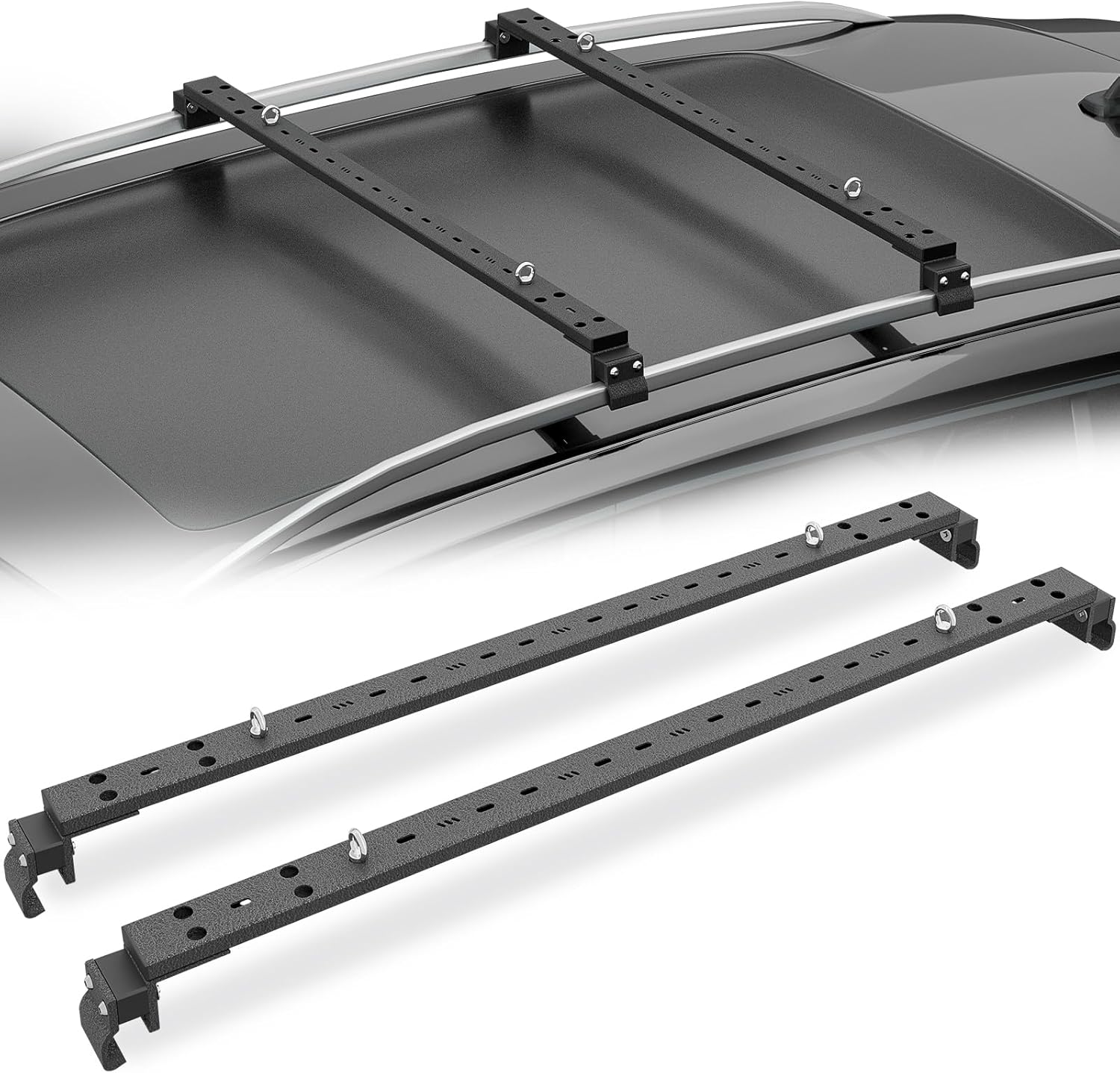 Heavy Duty 300 LBS Universal Roof Rack Cross Bars Compatible with Flush & Raised Side Rails, Adjustable Crossbars Cargo Carrier Rooftop Luggage Cars Vehicles Suvs