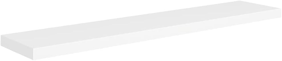 Floating Shelves,Wall Storage Shelves,Wall Mounted Shelf Organizer Unit Display Shelf,Invisible Mounting System,Awards,Book,Collectibles,Ornaments,2 pcs White 47.2