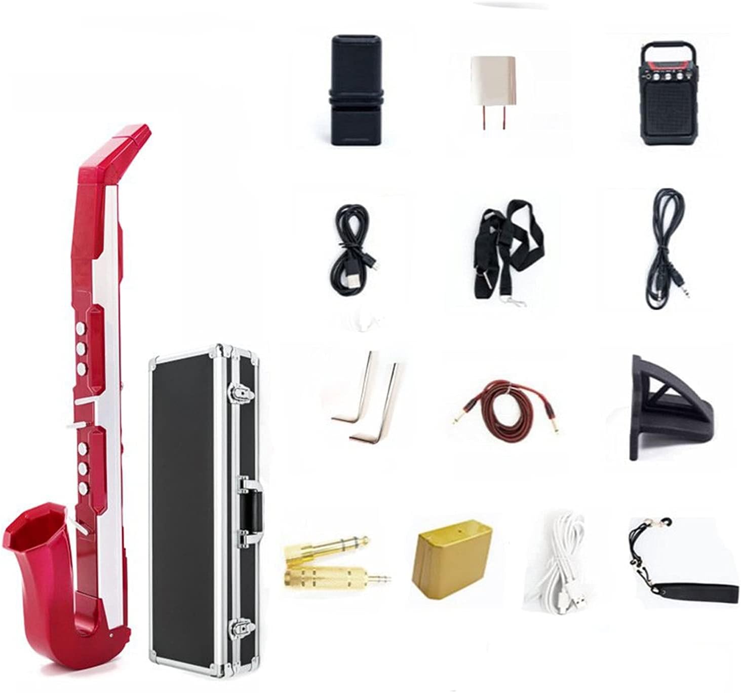 Sax Beginners Kit Digital Saxophone Electronic Saxophone is Suitable for Self-Study Entertainment Leisure and Playing Musical Instruments Wind Instrument (Color : Pink 2)