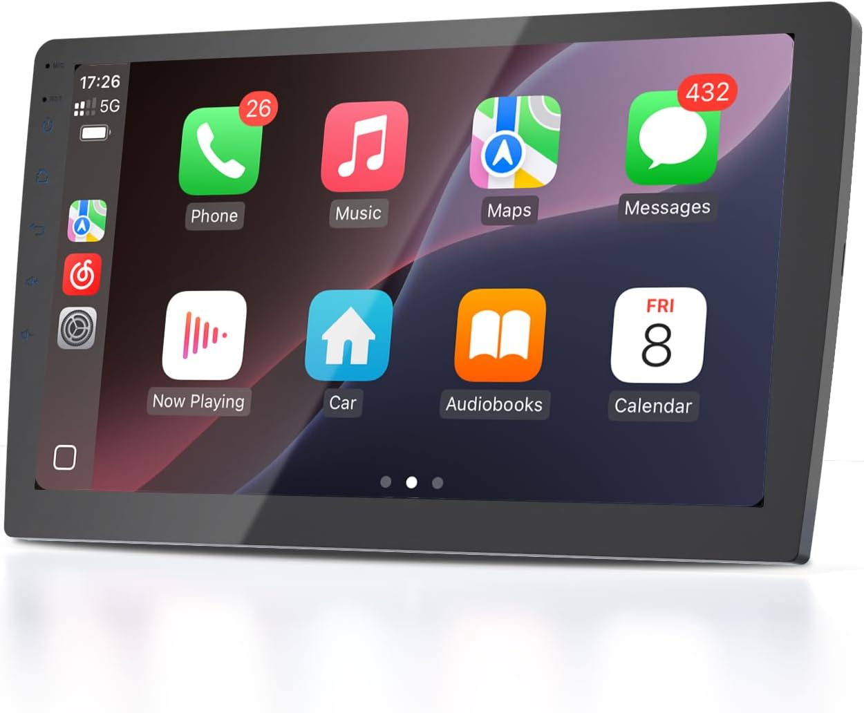 Wireless Double Din Car Stereo with Bluetooth, Wireless CarPlay and Android Auto, Backup Camera, GPS Navigation, Free APK Download and Deletion, FM, Voice Control, Mirror Link (10.1