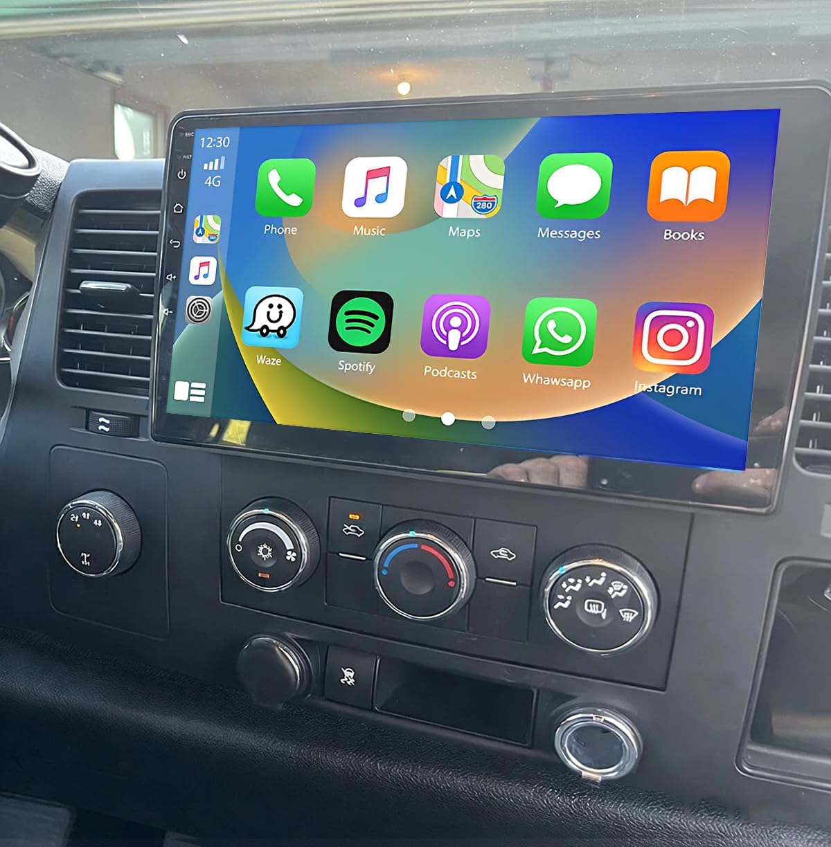 Car Stereo Radio Compatible for Sierra (Denali) (2007-2014) with Carplay Android Auto GPS Navigation 10.1in Touchscreen Car Radio Player with Bluetooth WiFi FM/RDS SWC Mirror Link + Backup Camera