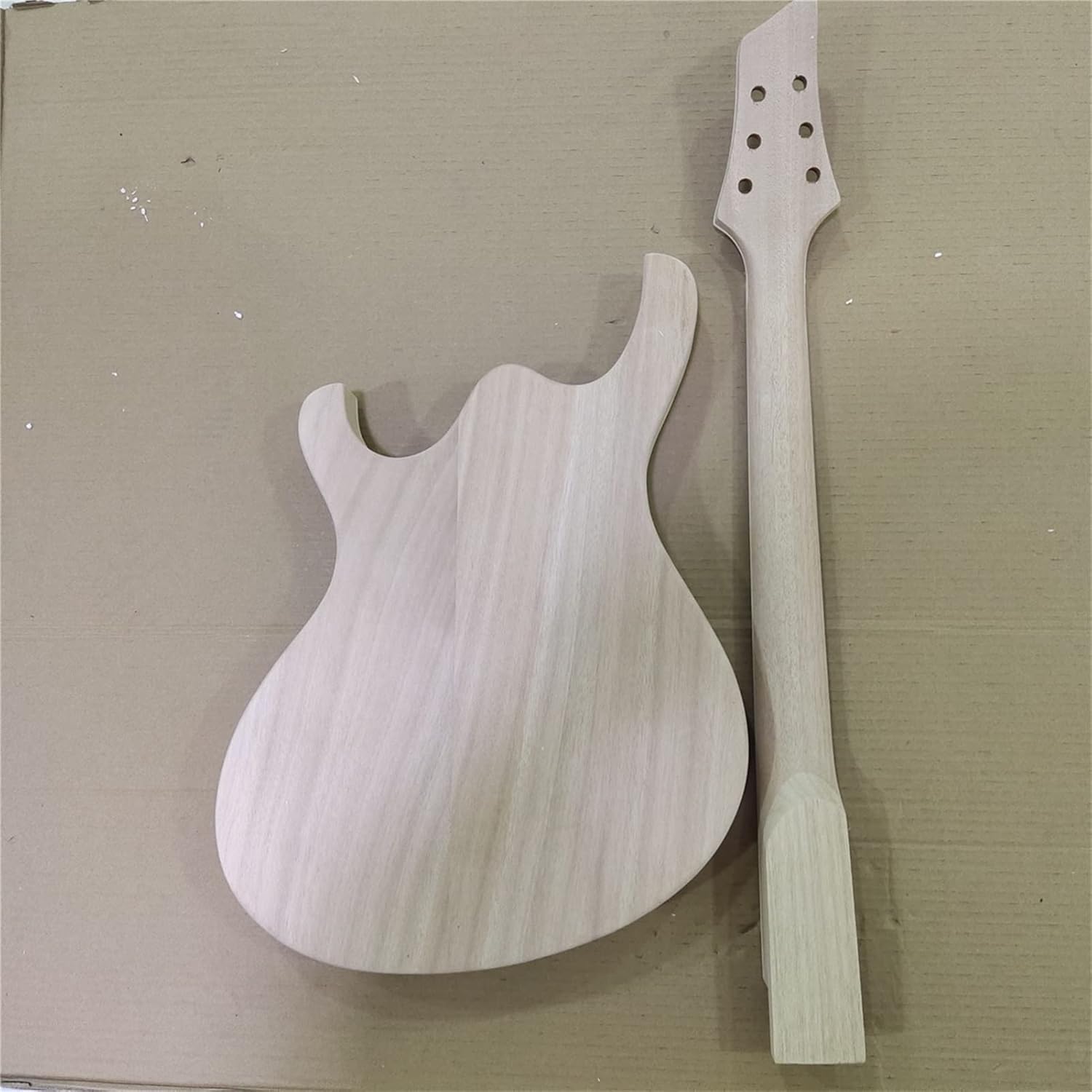 FLFL Good 1 Set Unfinished Electric Guitar Neck and Body Guitar Kit DIY Part Unfinished Guitar Kit