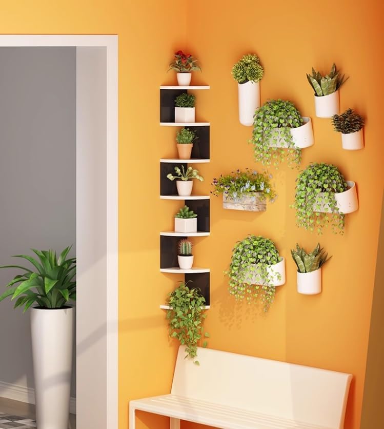 Corner Display Rack Corner Shelf Stand 7-Tier Corner Shelf Wall Mount Floating Shelves Wall Corner Shelves For Bedroom Living Room Bathroom Kitchen Office Corner Shelves Corner Storage Shelf(B)