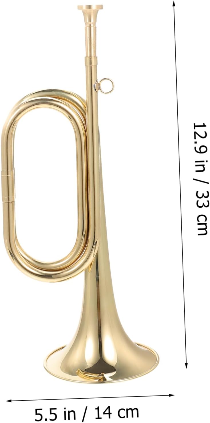2pcs Golden Bugle Horn Wind Instrument for School Band Music Instrument