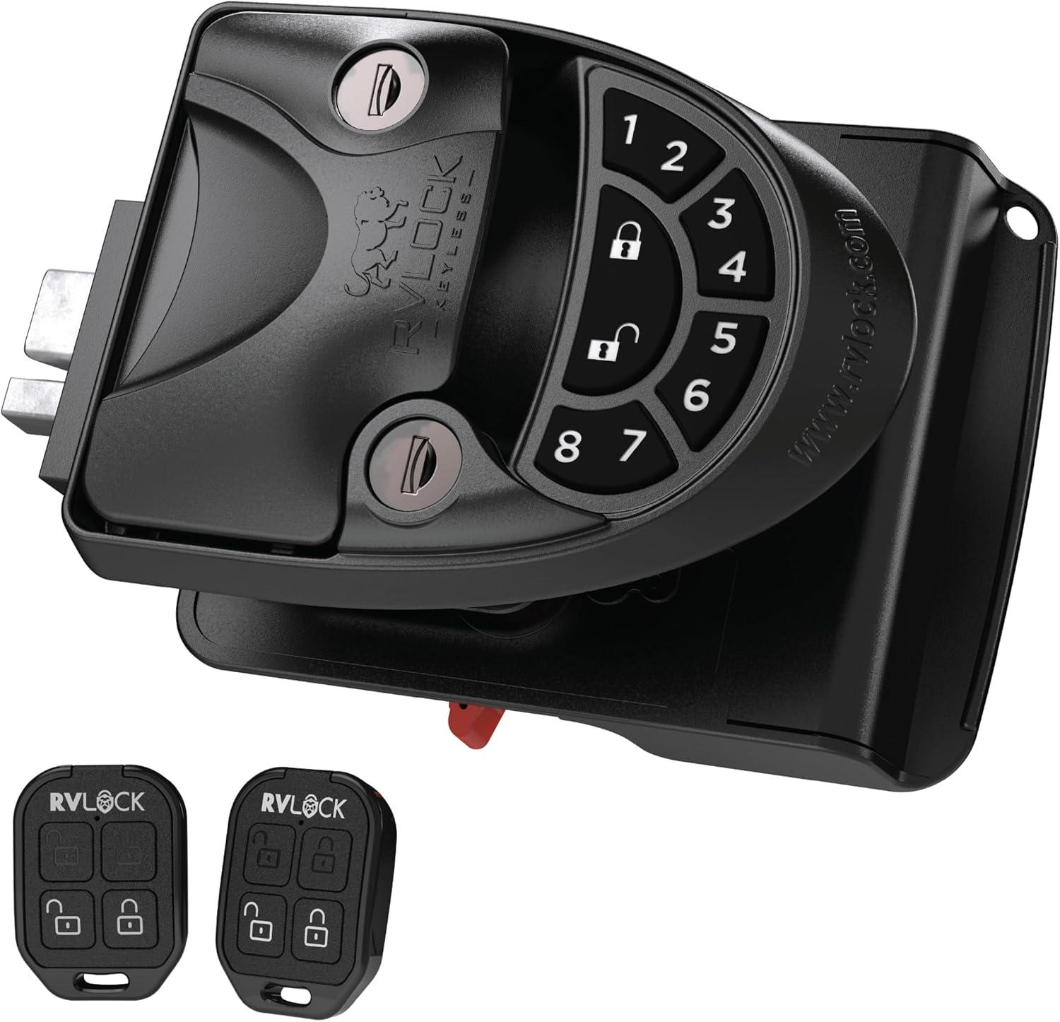RVLOCK V4 Premium Metal RV Door Lock with Keypad and Remote, Secure and Convenient Keyless Camper Door Lock Replacement, Durable Replacement for Trailers, Patented Security Technology