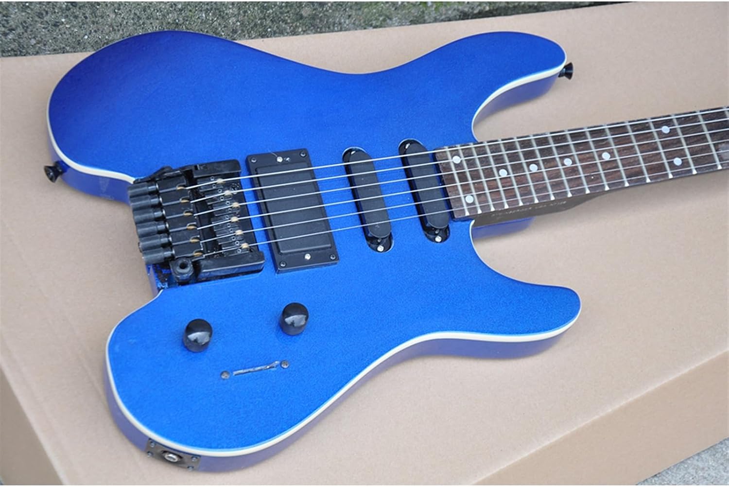 Blue 39 Inches 24 Frets Headless Electric Guitar with Rosewood Fretboard Professional Headless Guitar