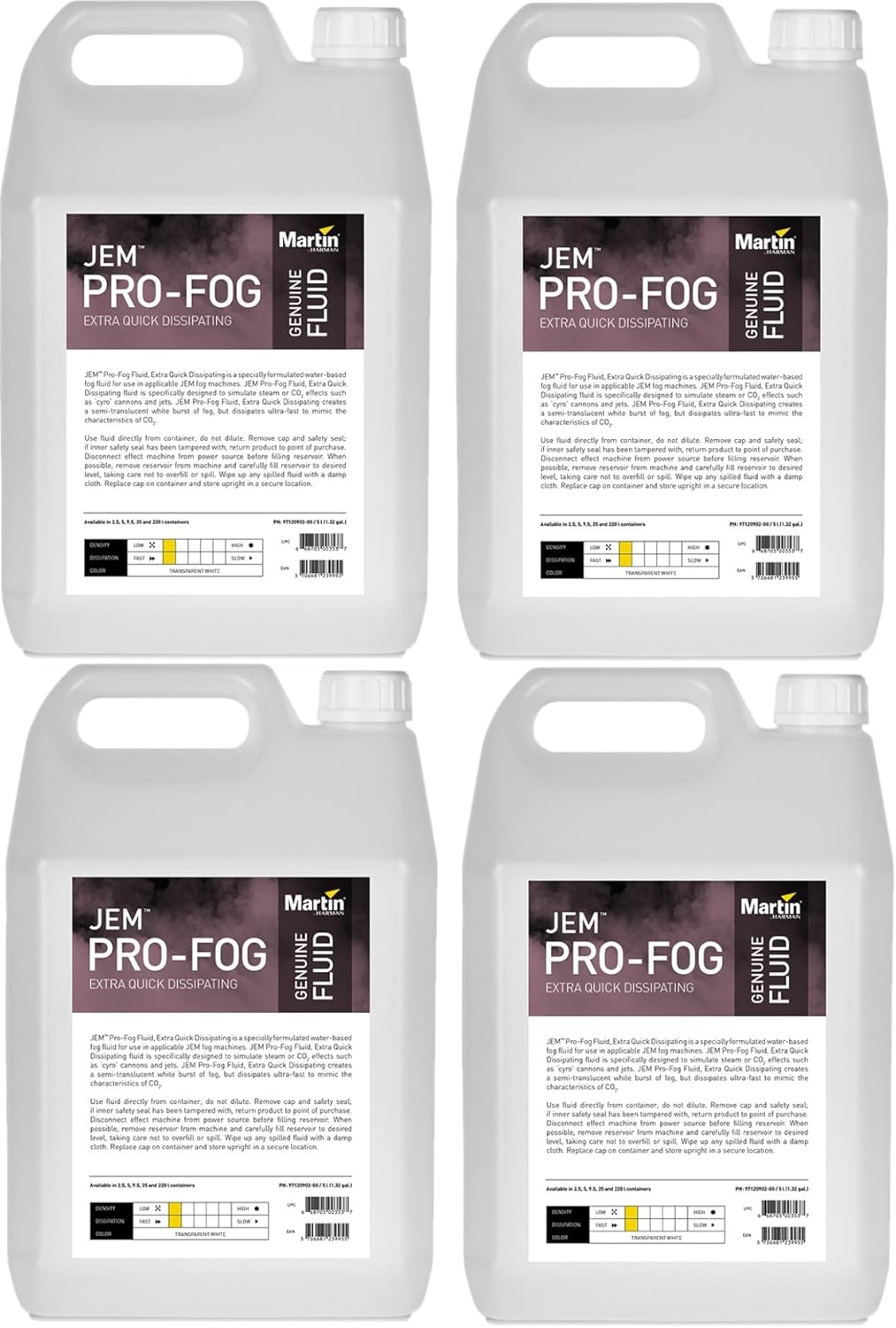 Martin JEM Pro-Fog Fluid, Extra Quick Dissipating, 4x 5 l