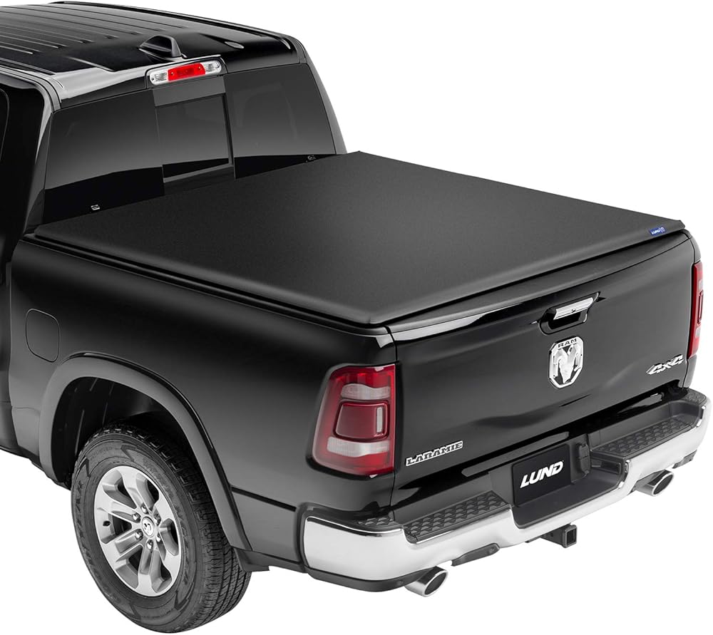 Lund Genesis Elite Tri-Fold Soft Folding Truck Bed Tonneau Cover | 95865 | Fits 2009 - 2018, 2019 - 2020 Classic Dodge Ram 1500 5' 7