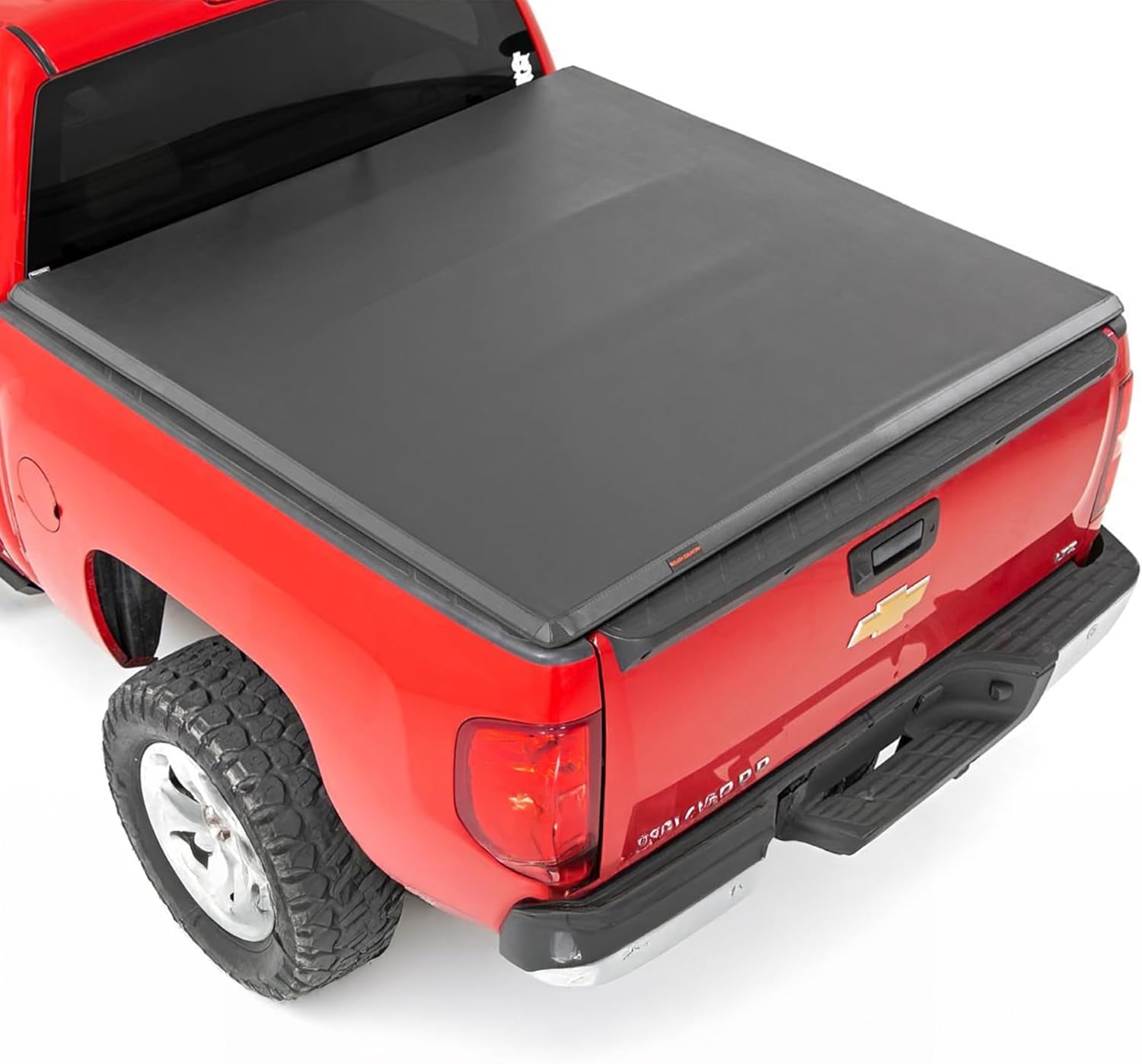 Rough Country Soft Tri-Fold Vinyl Tonneau Cover for Chevy Silverado & GMC 1500/2500HD/3500HD (2007-2014)- Fits 5'9 Bed w/o Cargo Management System