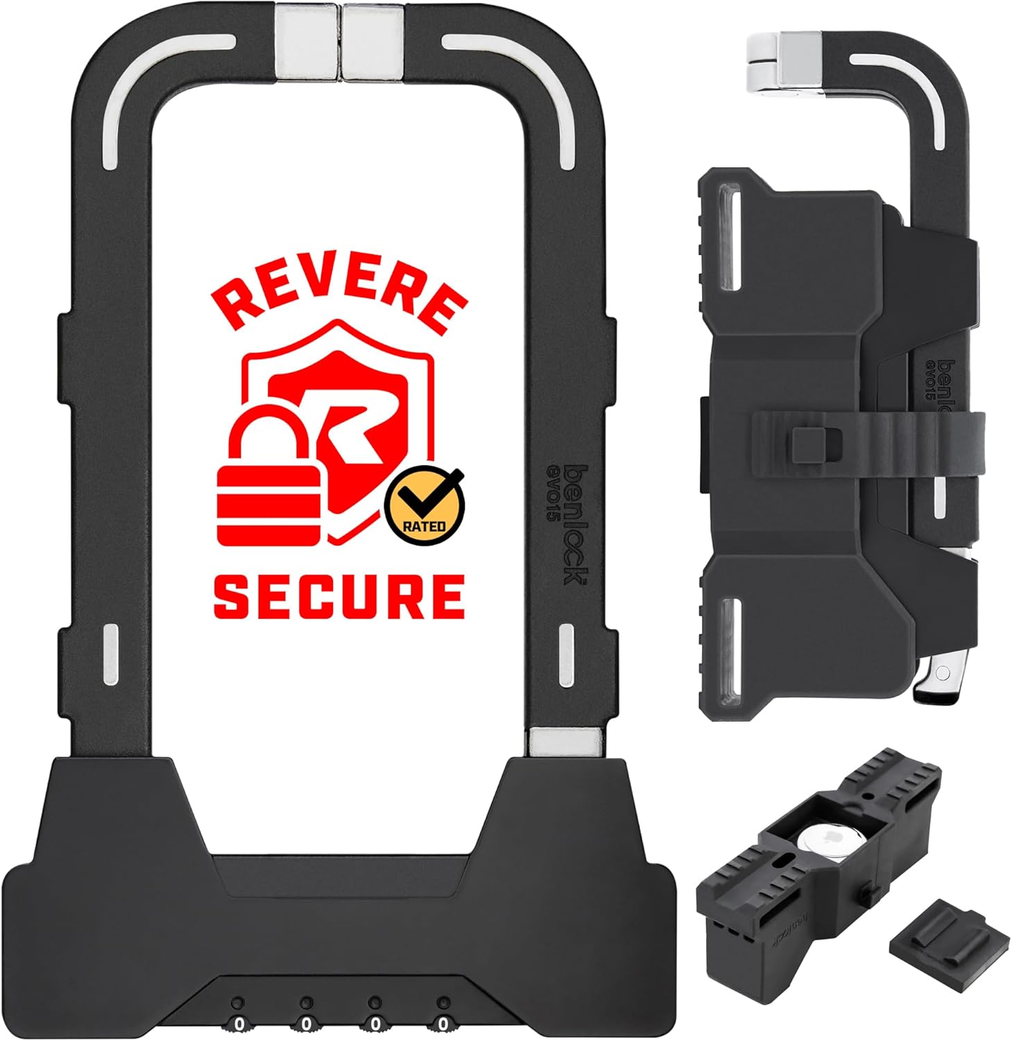 Revere Compact Folding U-Lock with Combination Security – Heavy-Duty Anti-Theft Protection, Portable and Lightweight Design, Ideal for Road and Mountain Bikes