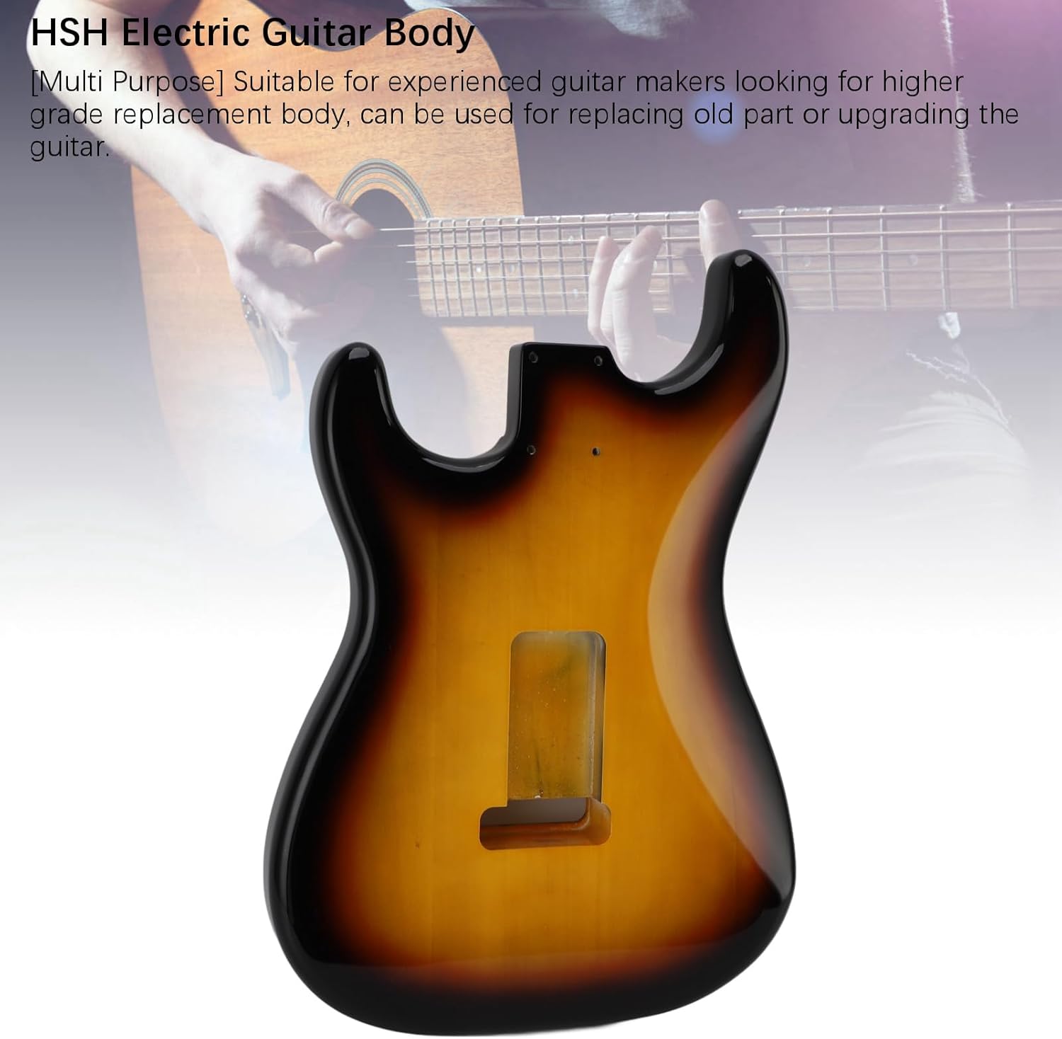 Electric Guitar Body Poplar Wood Standard HSH Route 3 Tone Sunburst Electric Guitar Body ST Style