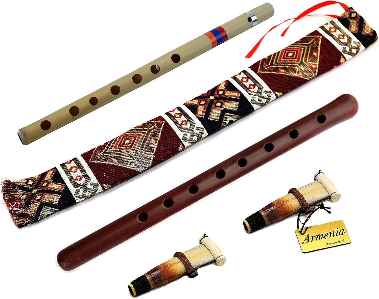 ARMENIAN DUDUK - 2 reed - handmade from ARMENIA - Oboe Balaban Woodwind Instrument Apricot Wood - Playing Instruction - Gift Armenian flute and National case